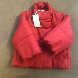 Burgundy COS girls puffer jacket